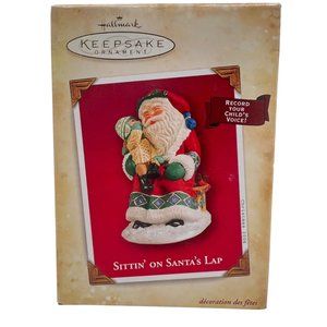 Hallmark Keepsake Ornament Sittin On Santas Lap Record Childs Voice Holiday 2004